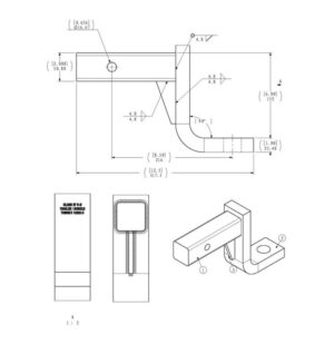 BALL MOUNT 2'' X 2'' (DROP 6'') 10K SMARTOW - Image 2
