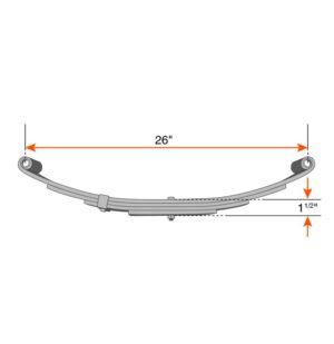 26" x 1 3/4" 4K 4L double eye spring kit for 2 3/8" tube with hardware - Image 4