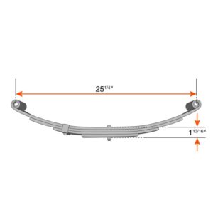 25 1/4" x 1 3/4" M.H. 6K 5L double eye spring kit for 3" tube with hardware - Image 4