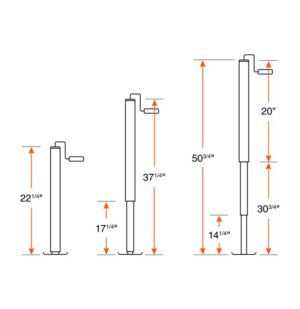 ADJUSTABLE ZINC PLATED JACK 7K HANDLE TOPWIND RAM - Image 4