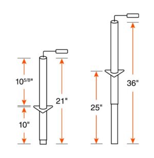 ZINC PLATED A-FRAME JACK 5K HANDLE TOPWIND RAM - Image 2