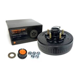 10" X 2 1/4" 5 STUDS DRUM KIT 1/2" STUDS 4,5" B.C. 3,5K GREASED AND ASSEMBLED (IN BOX) FRAMECO