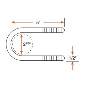 26" x 1 3/4" 4K 4L double eye spring kit for 2 3/8" tube with hardware - Image 3