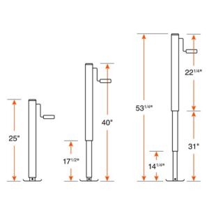 ADJUSTABLE ZINC PLATED JACK 7K HANDLE SIDEWIND RAM - Image 3