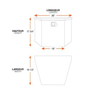 PLASTIC TRIANGULAR BOX 36" X 19 1/2" X 17 3/4" BLACK DEEZEE" - Image 3