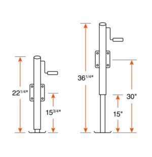 SWIVEL JACK 15'' 5K HANDLE SIDEWIND ZINC PLATED RAM - Image 3