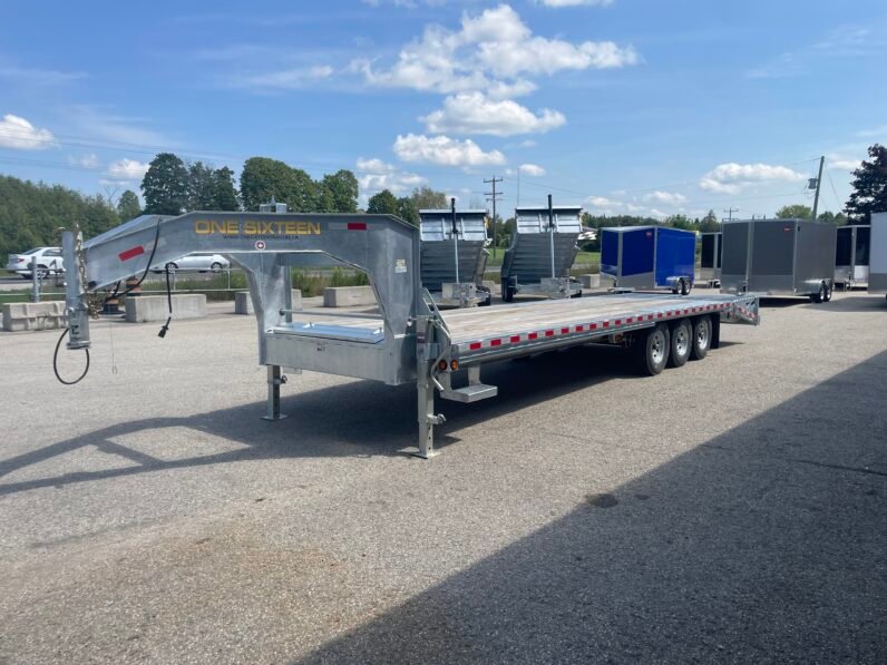 
								2027 One-Sixteen 24 5ft Beavertail Gooseneck Flatbed 25,000lbs full									
